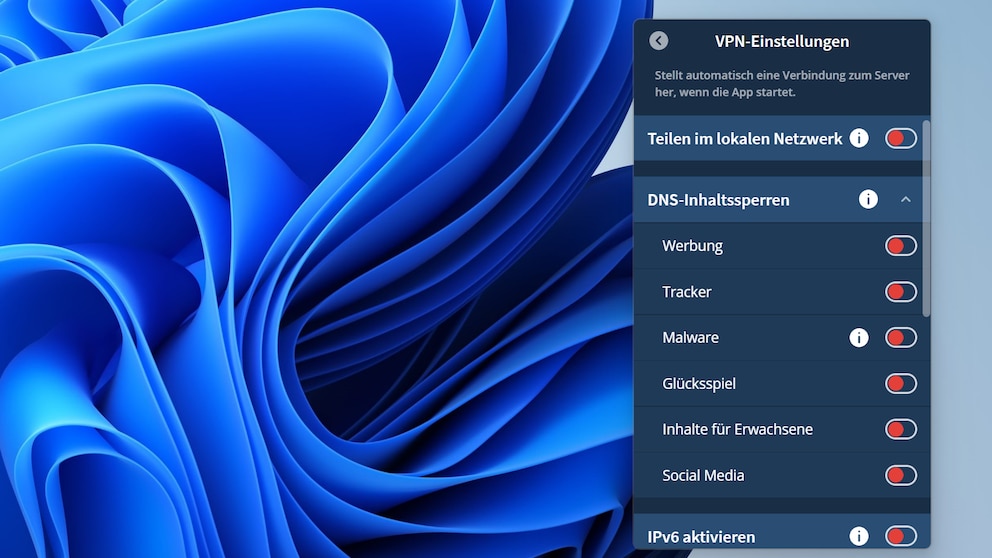 Praktisch: Mit "DNS-Inhaltssperren" lassen sich unerwünschte Web-Inhalte einfach herausfiltern.